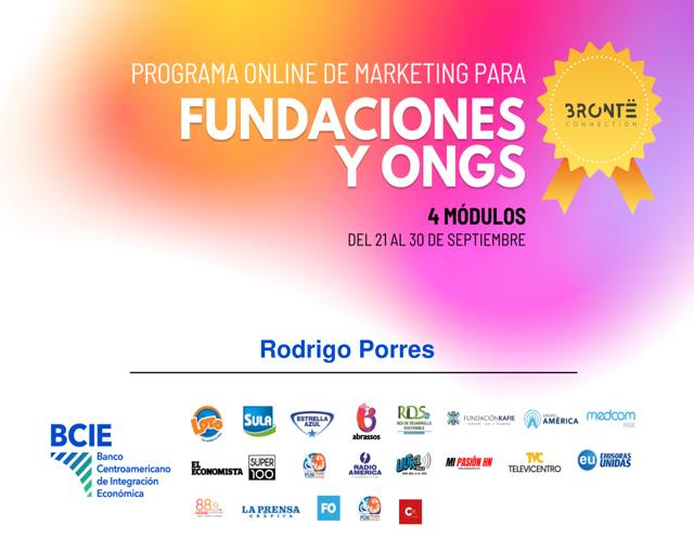 Diploma del programa de Marketing para Fundaciones y ONGs, Brontë Connection con el BCIE